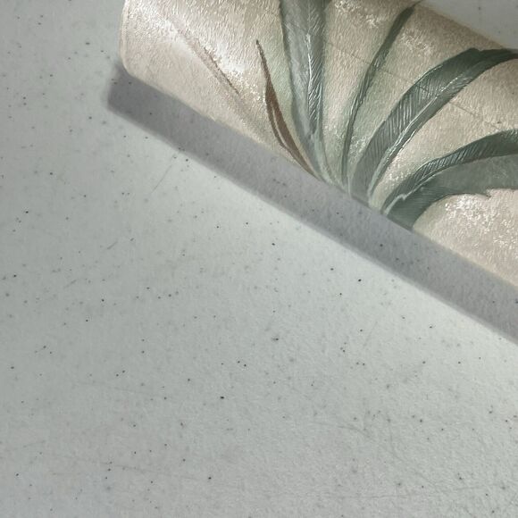 Roll of Vtg Peach Pink Floral Calla Lily Wallpaper Luxury Vinyl 90s Pearl Sheen - Picture 11 of 15